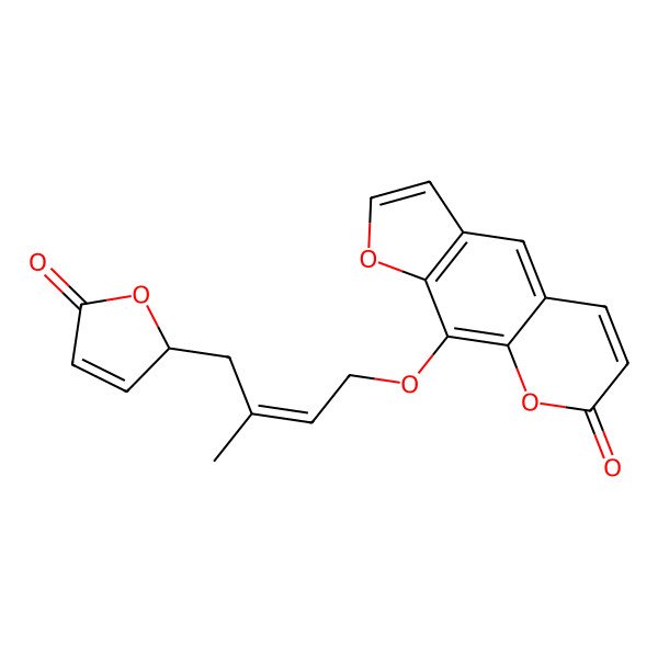 2D Structure of 9-[(E)-3-methyl-4-(5-oxo-2H-furan-2-yl)but-2-enoxy]furo[3,2-g]chromen-7-one