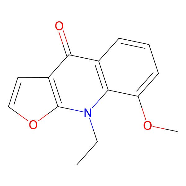 2D Structure of 9-Ethyl-8-methoxyfuro[2,3-b]quinolin-4-one