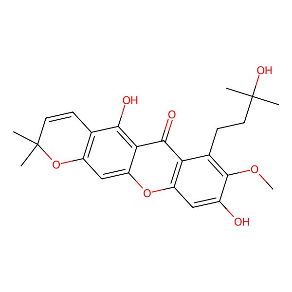 2D Structure of 9-Hydroxycalabaxanthone hydrate