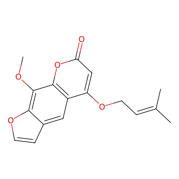 2D Structure of 9-Methoxy-5-(3-methylbut-2-enoxy)furo[3,2-g]chromen-7-one