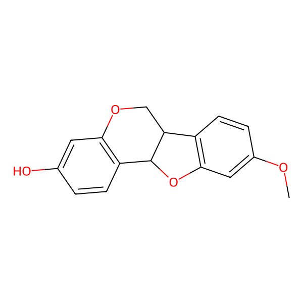 2D Structure of 9-Methoxy-6a,11a-dihydro-6H-[1]benzofuro[3,2-c]chromen-3-ol