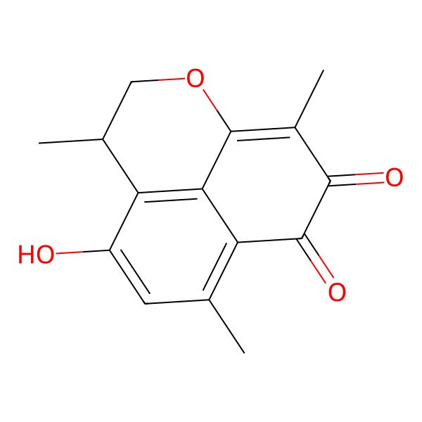 2D Structure of (4S)-6-hydroxy-4,8,12-trimethyl-2-oxatricyclo[7.3.1.05,13]trideca-1(12),5,7,9(13)-tetraene-10,11-dione