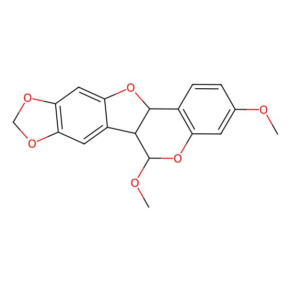 2D Structure of (1S,12R,20R)-16,20-dimethoxy-5,7,11,19-tetraoxapentacyclo[10.8.0.02,10.04,8.013,18]icosa-2,4(8),9,13(18),14,16-hexaene