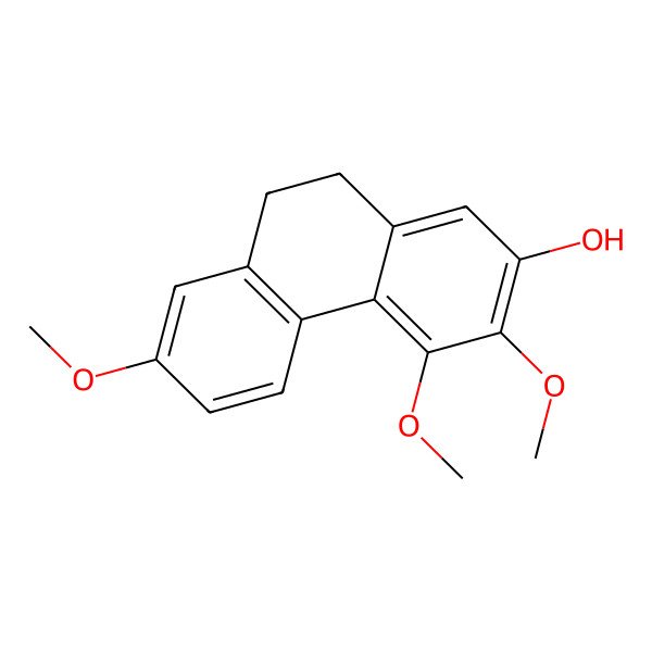 2D Structure of 3,4,7-Trimethoxy-9,10-dihydrophenanthren-2-ol