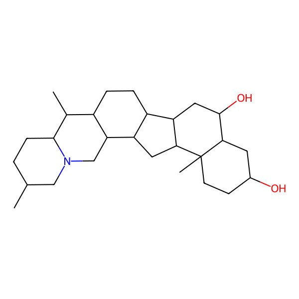 2D Structure of (1R,2S,6S,9S,11S,14S,15S,17R,18S,20S,23R,24S)-6,10,23-trimethyl-4-azahexacyclo[12.11.0.02,11.04,9.015,24.018,23]pentacosane-17,20-diol
