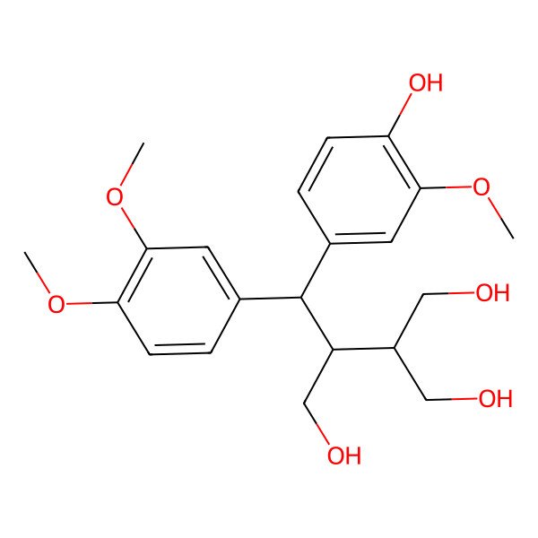 2D Structure of (2S)-2-[(S)-(3,4-dimethoxyphenyl)-(4-hydroxy-3-methoxyphenyl)methyl]-3-(hydroxymethyl)butane-1,4-diol