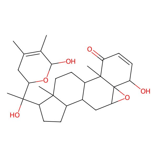 2D Structure of (1S,2R,6S,7R,9R,11S,12S,16S)-6-hydroxy-15-[(1R)-1-hydroxy-1-[(2R)-6-hydroxy-4,5-dimethyl-3,6-dihydro-2H-pyran-2-yl]ethyl]-2,16-dimethyl-8-oxapentacyclo[9.7.0.02,7.07,9.012,16]octadec-4-en-3-one