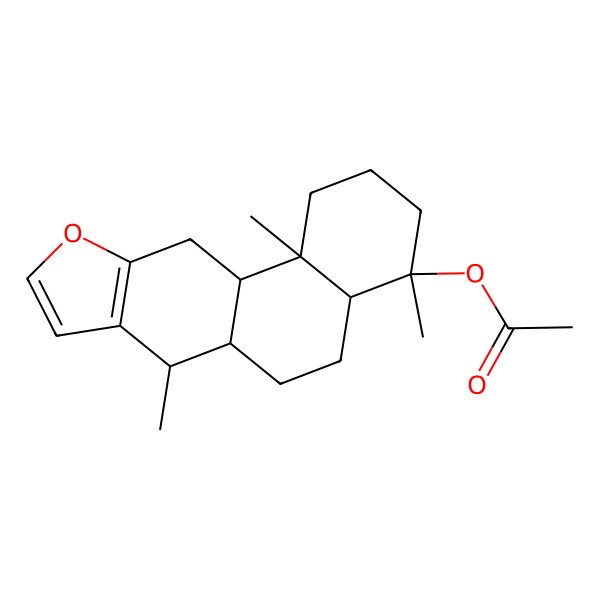 2D Structure of [(4S,4aR,6aS,7R,11aS,11bR)-4,7,11b-trimethyl-1,2,3,4a,5,6,6a,7,11,11a-decahydronaphtho[2,1-f][1]benzofuran-4-yl] acetate
