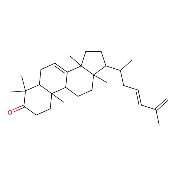 2D Structure of (9R,10R,13S,14S,17S)-4,4,10,13,14-pentamethyl-17-[(2S,4E)-6-methylhepta-4,6-dien-2-yl]-1,2,5,6,9,11,12,15,16,17-decahydrocyclopenta[a]phenanthren-3-one