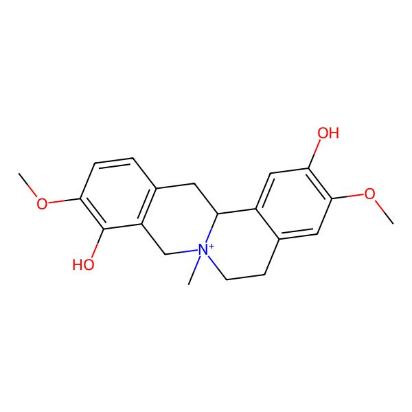 2D Structure of (13aS)-3,10-dimethoxy-7-methyl-6,8,13,13a-tetrahydro-5H-isoquinolino[2,1-b]isoquinolin-7-ium-2,9-diol