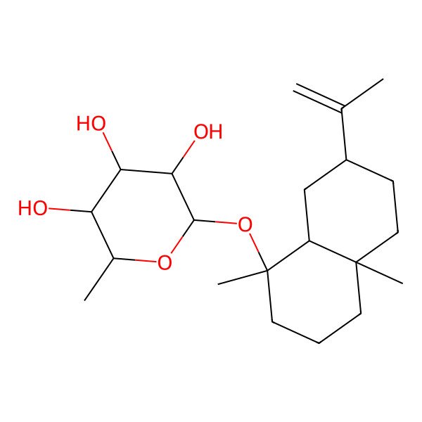 2D Structure of [[(1S,8abeta)-Decahydro-1alpha,4aalpha-dimethyl-7beta-isopropenylnaphthalen]-1-yl]beta-D-fucopyranoside