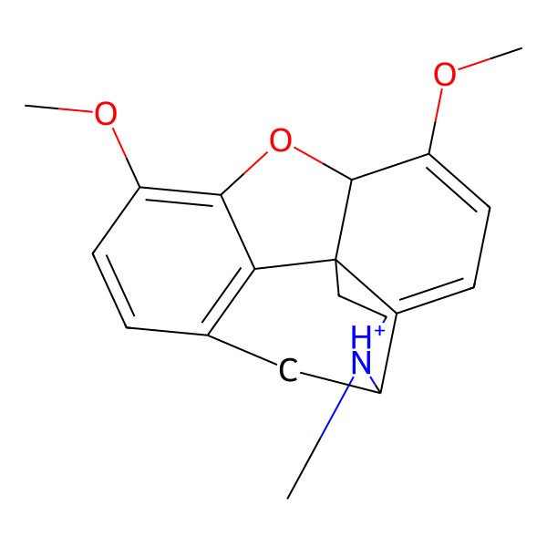 2D Structure of (4R,12bS)-7,9-dimethoxy-3-methyl-1,2,3,4,7a,13-hexahydro-4,12-methanobenzofuro[3,2-e]isoquinolin-3-ium