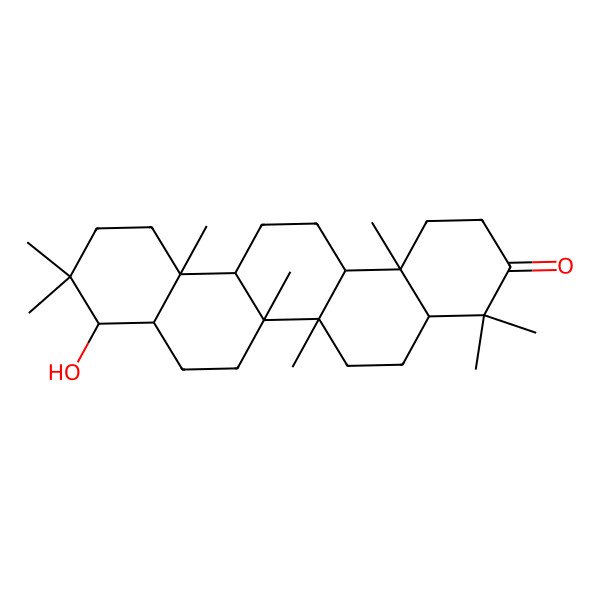 2D Structure of (8alpha,9beta,13alpha,14beta,17alpha,18beta)-22alpha-Hydroxy-21,21-dimethyl-29,30-dinorgammaceran-3-one