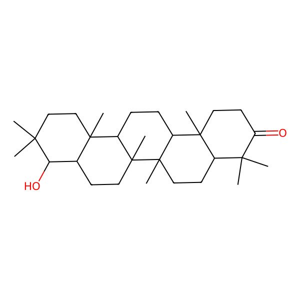 2D Structure of (4aR,6aS,6aS,6bS,8aS,9R,12aS,14aS,14bR)-9-hydroxy-4,4,6a,6b,10,10,12a,14b-octamethyl-2,4a,5,6,6a,7,8,8a,9,11,12,13,14,14a-tetradecahydro-1H-picen-3-one 2D Structure of (4aR,6aS,6aS,6bS,8aS,9R,12aS,14aS,14bR)-9-hydroxy-4,4,6a,6b,10,10,12a,14b-octamethyl-2,4a,5,6,6a,7,8,8a,9,11,12,13,14,14a-tetradecahydro-1H-picen-3-one