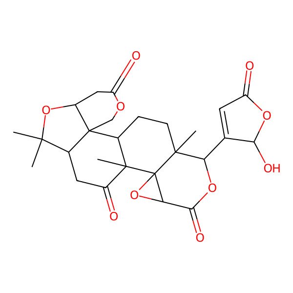 2D Structure of (1R,2R,7S,10R,13R,14R,16S,19R,20S)-19-[(2R)-2-hydroxy-5-oxo-2H-furan-3-yl]-9,9,13,20-tetramethyl-4,8,15,18-tetraoxahexacyclo[11.9.0.02,7.02,10.014,16.014,20]docosane-5,12,17-trione