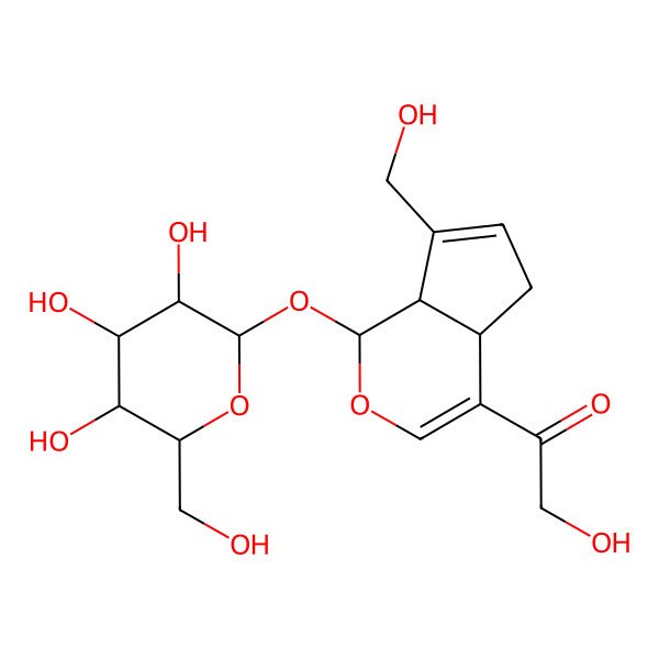 2D Structure of 1-[(1S,4aS,7aS)-7-(hydroxymethyl)-1-[(3R,4S,5S,6R)-3,4,5-trihydroxy-6-(hydroxymethyl)oxan-2-yl]oxy-1,4a,5,7a-tetrahydrocyclopenta[c]pyran-4-yl]-2-hydroxyethanone