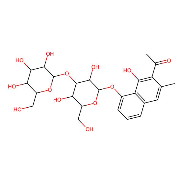 2D Structure of 1-[8-[(2S,3R,4S,5R,6R)-3,5-dihydroxy-6-(hydroxymethyl)-4-[(2S,3R,4S,5S,6R)-3,4,5-trihydroxy-6-(hydroxymethyl)oxan-2-yl]oxyoxan-2-yl]oxy-1-hydroxy-3-methylnaphthalen-2-yl]ethanone