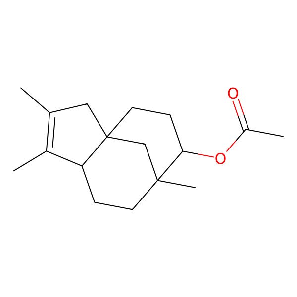 2D Structure of 9beta-Acetoxy-3,4,8-trimethyltricyclo[6.3.1.0(1,5)]dodec-3-ene