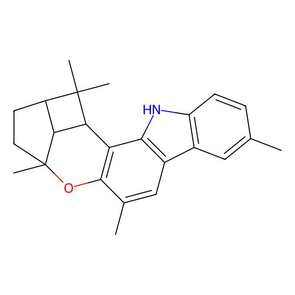 2D Structure of 8,13,16,20,20-Pentamethyl-15-oxa-4-azahexacyclo[14.4.1.02,14.03,11.05,10.019,21]henicosa-2(14),3(11),5(10),6,8,12-hexaene