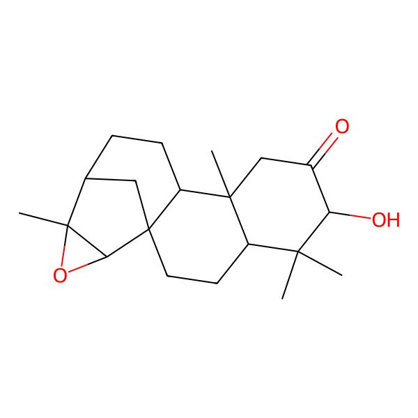 2D Structure of (1S,4S,6S,9R,10S,13S,14S,16R)-6-hydroxy-5,5,9,14-tetramethyl-15-oxapentacyclo[11.3.1.01,10.04,9.014,16]heptadecan-7-one