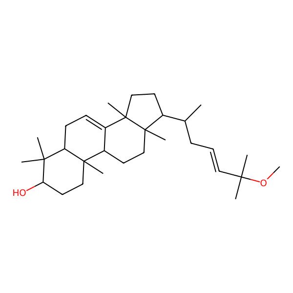 2D Structure of (3S,9R,10R,13S,14S,17S)-17-[(E,2S)-6-methoxy-6-methylhept-4-en-2-yl]-4,4,10,13,14-pentamethyl-2,3,5,6,9,11,12,15,16,17-decahydro-1H-cyclopenta[a]phenanthren-3-ol