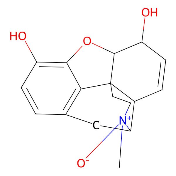 2D Structure of (3S,4R,4aR,7S,7aR,12bS)-3-methyl-3-oxido-2,4,4a,7,7a,13-hexahydro-1H-4,12-methanobenzofuro[3,2-e]isoquinolin-3-ium-7,9-diol