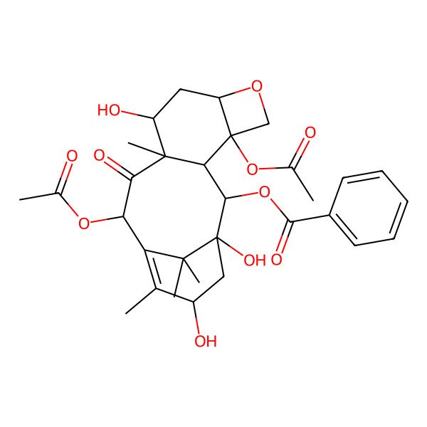2D Structure of [(1S,2S,4S,7R,9R,10S,12R,15S)-4,12-diacetyloxy-1,9,15-trihydroxy-10,14,17,17-tetramethyl-11-oxo-6-oxatetracyclo[11.3.1.03,10.04,7]heptadec-13-en-2-yl] benzoate