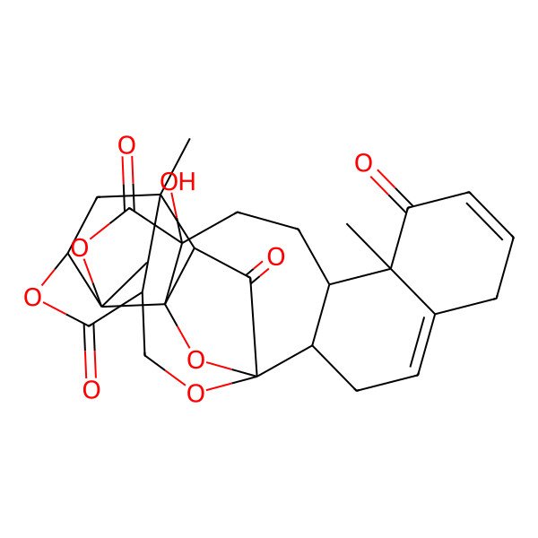2D Structure of 16,24-Cyclo-13,14-secoergosta-2,5-diene-18,26-dioic acid, 14,17:14,27-diepoxy-13,20,22-trihydroxy-1,15-dioxo-, gamma-lactone delta-lactone, (14alpha,16beta,22alpha,25S)-
