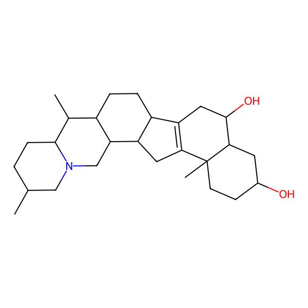 2D Structure of (2S,6R,10R,23S)-6,10,23-trimethyl-4-azahexacyclo[12.11.0.02,11.04,9.015,24.018,23]pentacos-15(24)-ene-17,20-diol