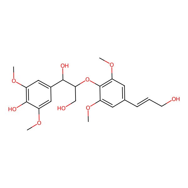 2D Structure of (1R,2R)-1-(4-hydroxy-3,5-dimethoxyphenyl)-2-[4-[(E)-3-hydroxyprop-1-enyl]-2,6-dimethoxyphenoxy]propane-1,3-diol