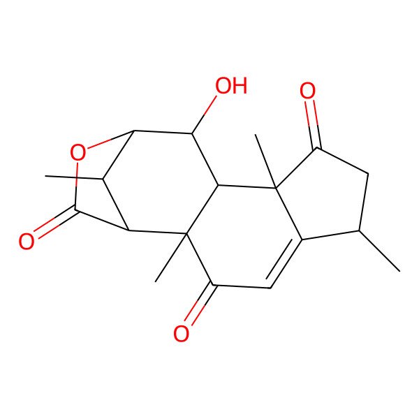 2D Structure of (1S,2R,6R,9R,10S,11R,12R,15R)-11-hydroxy-2,6,9,15-tetramethyl-13-oxatetracyclo[10.2.1.02,10.05,9]pentadec-4-ene-3,8,14-trione