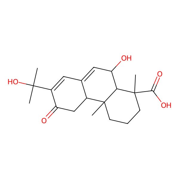 2D Structure of (1R,4aR,4bR,10S,10aR)-10-hydroxy-7-(2-hydroxypropan-2-yl)-1,4a-dimethyl-6-oxo-3,4,4b,5,10,10a-hexahydro-2H-phenanthrene-1-carboxylic acid