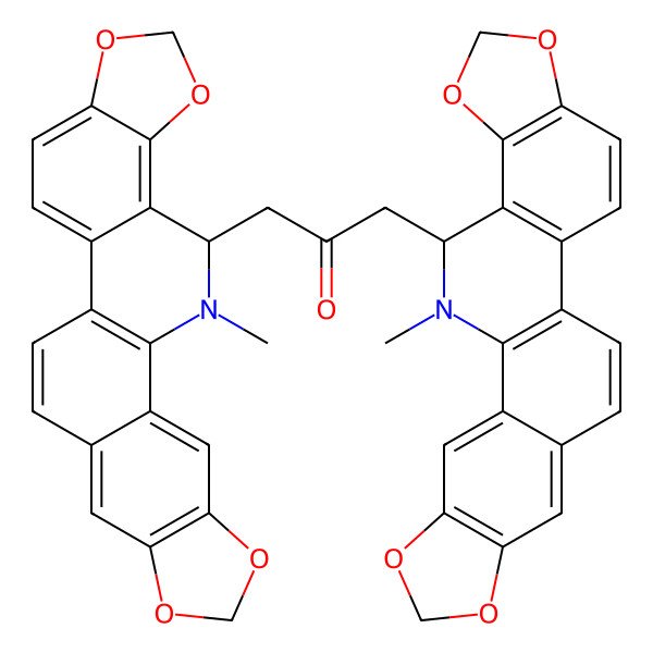2D Structure of 1,3-bis[(23R)-24-methyl-5,7,18,20-tetraoxa-24-azahexacyclo[11.11.0.02,10.04,8.014,22.017,21]tetracosa-1(13),2,4(8),9,11,14(22),15,17(21)-octaen-23-yl]propan-2-one