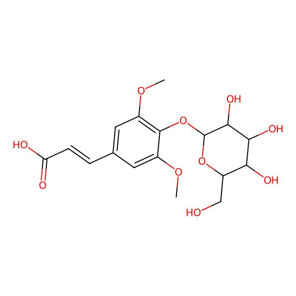 2D Structure of (E)-3-[3,5-dimethoxy-4-[(2S,3R,4S,5S,6R)-3,4,5-trihydroxy-6-(hydroxymethyl)oxan-2-yl]oxyphenyl]prop-2-enoic acid