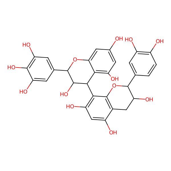 2D Structure of (2R,2'R)-2alpha-(3,4,5-Trihydroxyphenyl)-2'alpha-(3,4-dihydroxyphenyl)-4beta,8'-bichroman-3alpha,3'beta,5,5',7,7'-hexol