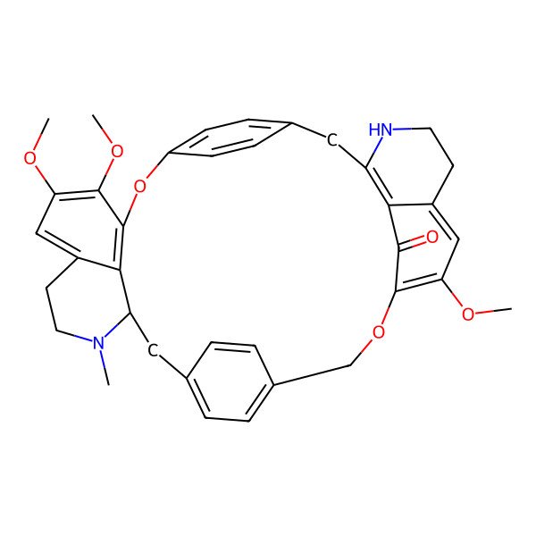 2D Structure of (16R)-9,10,25-trimethoxy-15-methyl-7,23-dioxa-15,30-diazaheptacyclo[22.6.2.23,6.218,21.18,12.027,31.016,35]heptatriaconta-1(31),3(37),4,6(36),8(35),9,11,18,20,24,26,33-dodecaen-32-one