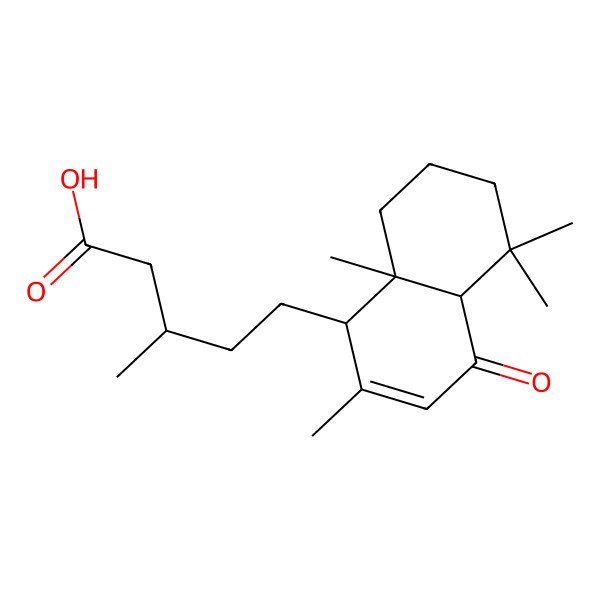 2D Structure of (3S)-5-[(1S,4aS,8aR)-2,5,5,8a-tetramethyl-4-oxo-4a,6,7,8-tetrahydro-1H-naphthalen-1-yl]-3-methylpentanoic acid