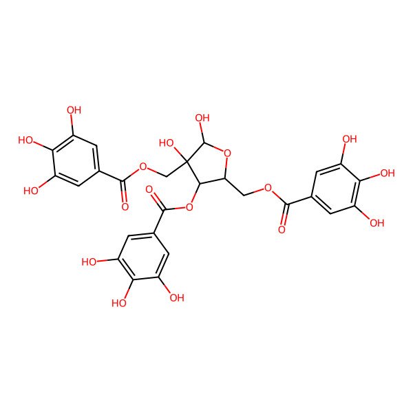 2D Structure of [(5R)-4,5-dihydroxy-3-(3,4,5-trihydroxybenzoyl)oxy-4-[(3,4,5-trihydroxybenzoyl)oxymethyl]oxolan-2-yl]methyl 3,4,5-trihydroxybenzoate