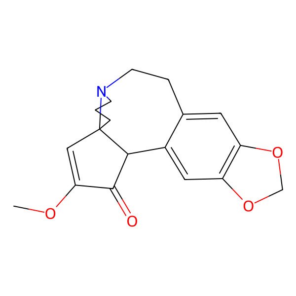 2D Structure of (2S,6S)-4-Methoxy-16,18-dioxa-10-azapentacyclo[11.7.0.02,6.06,10.015,19]icosa-1(20),4,13,15(19)-tetraen-3-one