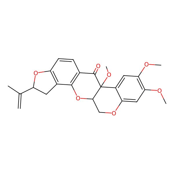 2D Structure of (2R)-1,2,12,12aalpha-Tetrahydro-6abeta-methoxy-2alpha-isopropenyl-8,9-dimethoxy-[1]benzopyrano[3,4-b]furo[2,3-h][1]benzopyran-6(6aH)-one
