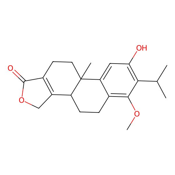 2D Structure of 8-Hydroxy-6-methoxy-9b-methyl-7-propan-2-yl-3,3b,4,5,10,11-hexahydronaphtho[2,1-e][2]benzofuran-1-one