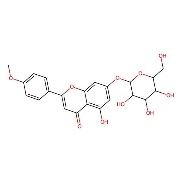 2D Structure of Acacetin-7-O-Beta-D-Galactopyranoside