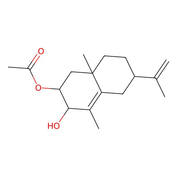 2D Structure of Acetic acid, 3-hydroxy-6-isopropenyl-4,8a-dimethyl-1,2,3,5,6,7,8,8a-octahydronaphthalen-2-yl ester