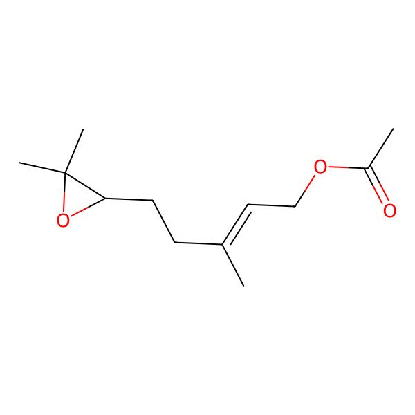 2D Structure of Acetic acid 3-methyl-5-[(R)-3,3-dimethyloxiranyl]-2-pentenyl ester