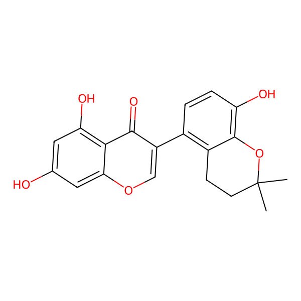 2D Structure of Acid-Catalyzed Cyclization of 5,7,3',4'-tetrahydroxy-2'-(3,3-dimethylallyl)isoflavone