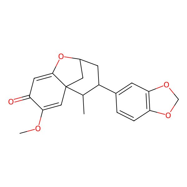 2D Structure of (2beta,4beta,5alpha,5abeta)-4-(1,3-Benzodioxol-5-yl)-2,3,4,5-tetrahydro-7-methoxy-5-methyl-8H-2,5a-methano-1-benzoxepin-8-one