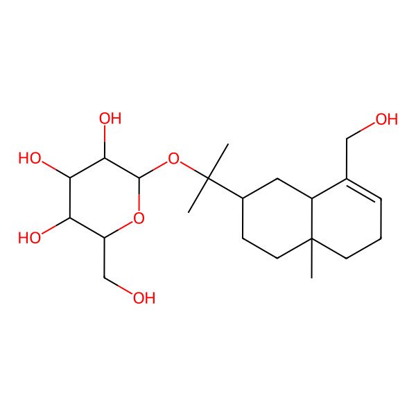 2D Structure of (2S,3R,4S,5S,6R)-2-[2-[(2R,4aR,8aR)-8-(hydroxymethyl)-4a-methyl-2,3,4,5,6,8a-hexahydro-1H-naphthalen-2-yl]propan-2-yloxy]-6-(hydroxymethyl)oxane-3,4,5-triol