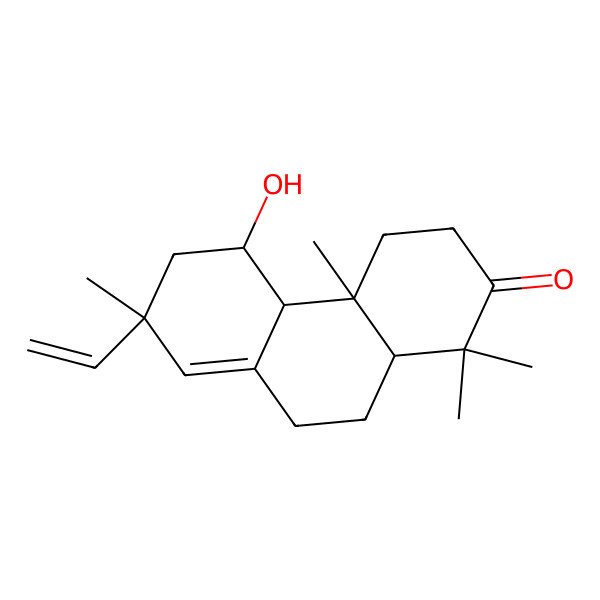 2D Structure of (4aS,4bS,5R,7R,10aR)-7-ethenyl-5-hydroxy-1,1,4a,7-tetramethyl-3,4,4b,5,6,9,10,10a-octahydrophenanthren-2-one