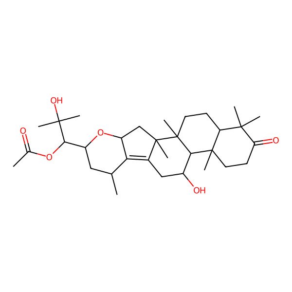 2D Structure of (24R)-24-acetoxy-11beta, 25-dihydroxy-16beta,23beta-epoxyprotost-13(17)-en-3-one