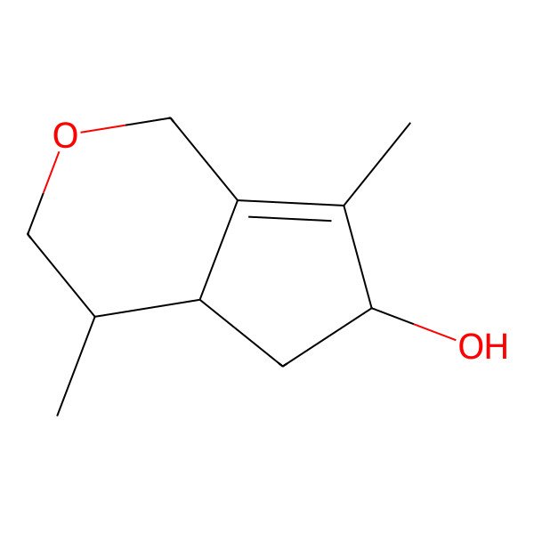 2D Structure of 4,7-Dimethyl-1,3,4,4a,5,6-hexahydrocyclopenta[c]pyran-6-ol